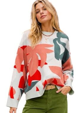 0310:  BAEVELY NWT SWEATER SAGE MULTICOLOR (H16)